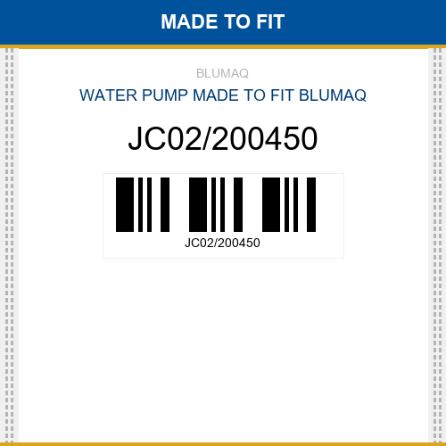 JC02/200450 Water pump Made to fit for JCB