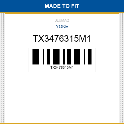 TX3476315M1 Yoke Made to fit for TEREX