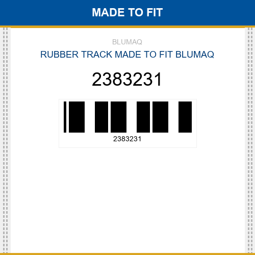 2383231 Rubber track Made to fit