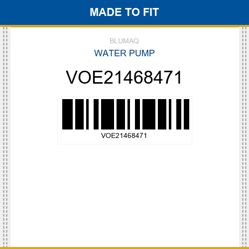 VOE21468471 Water pump Made to fit for VOLVO