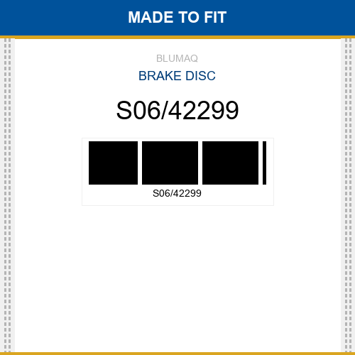S06/42299 Brake disc Made to fit for VARIOS
