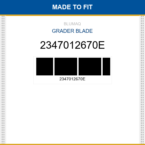 2347012670E Grader blade Made to fit for KOMATSU