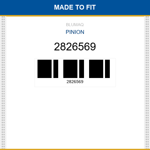 2826569 Pinion Made to fit