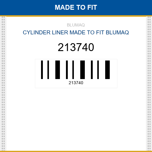 213740 Cylinder liner Made to fit for CUMMINS
