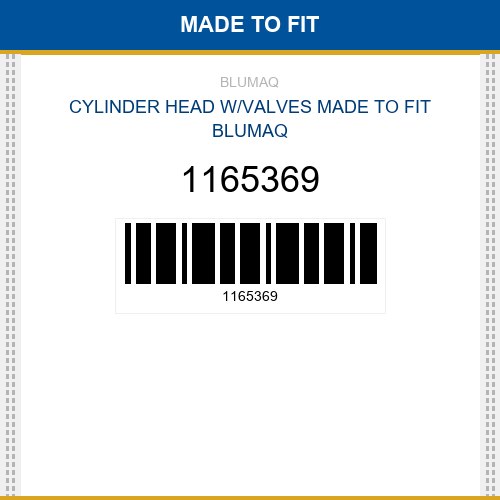 1165369 Cylinder head w/valves Made to fit