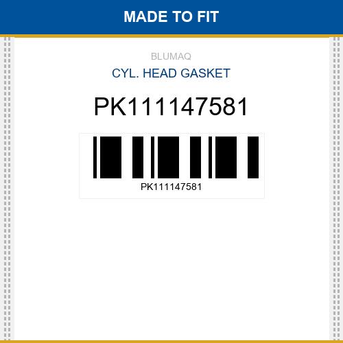 PK111147581 Cyl. head gasket Made to fit for PERKINS