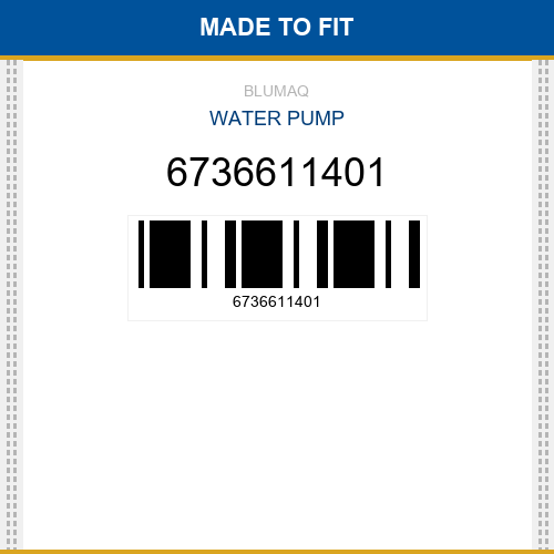 6736611401 Water pump Made to fit for KOMATSU