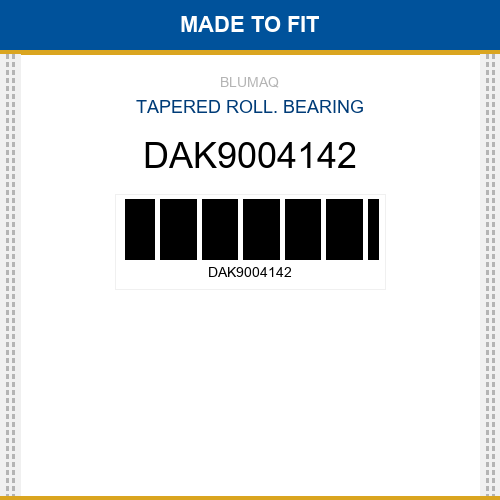 DAK9004142 Tapered roll. bearing Made to fit for Daewoo - Doosan