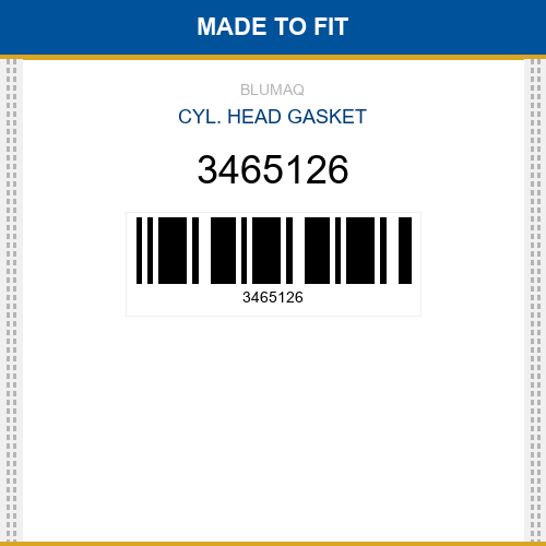 3465126 Cyl. head gasket Made to fit