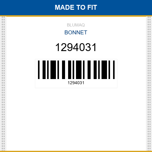 1294031 Bonnet Made to fit