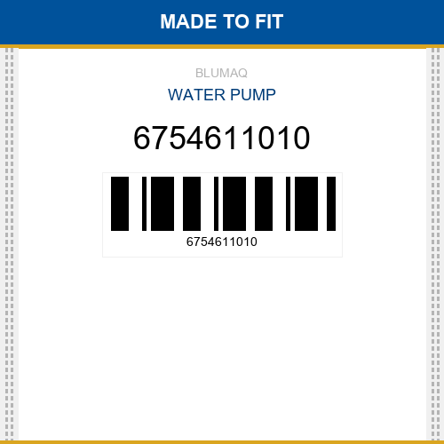 6754611010 Water pump Made to fit for KOMATSU