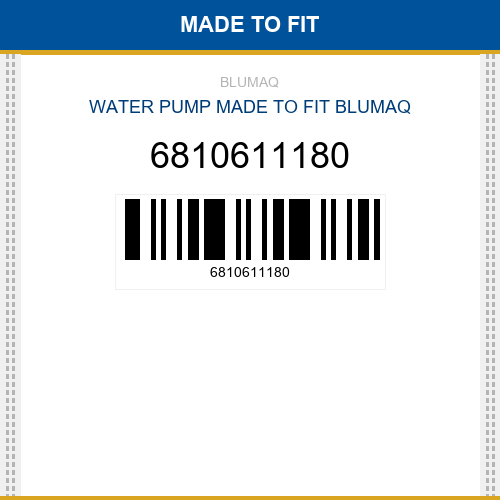6810611180 Water pump Made to fit for KOMATSU