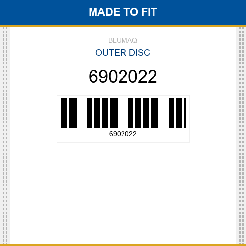 6902022 Outer disc Made to fit for CASE