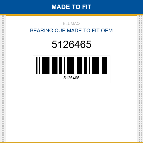 5126465 Bearing cup Made to fit for CASE