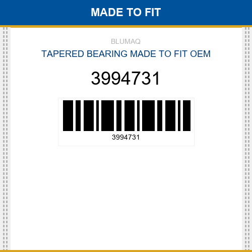 3994731 Tapered bearing Made to fit for CATERPILLAR