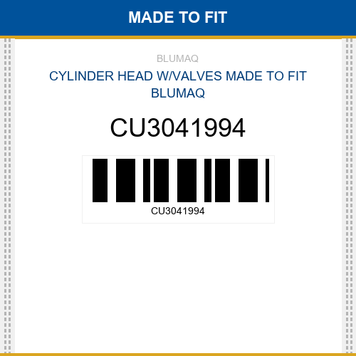 CU3041994 Cylinder head w/valves Made to fit for CUMMINS