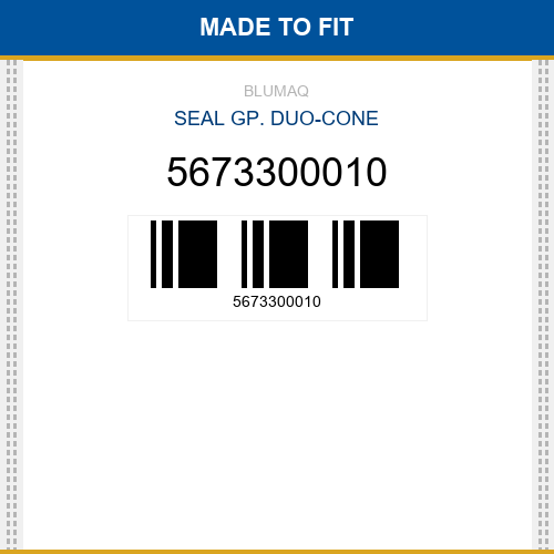 5673300010 Seal gp. duo-cone Made to fit for KOMATSU