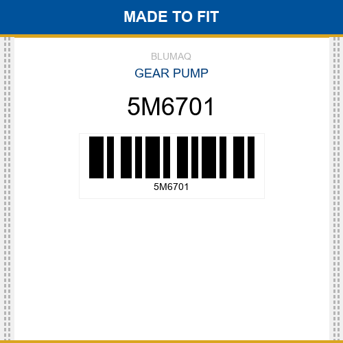 5M6701 Gear pump Made to fit