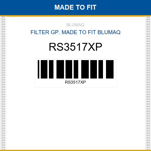 RS3517XP Filter gp. Made to fit for VARIOS