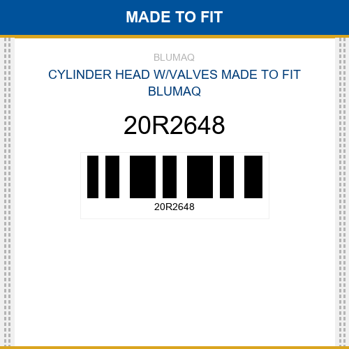 20R2648 Cylinder head w/valves Made to fit for CATERPILLAR