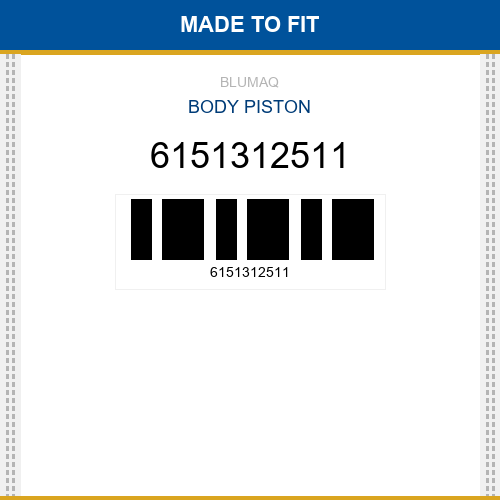 6151312511 Body piston Made to fit for KOMATSU
