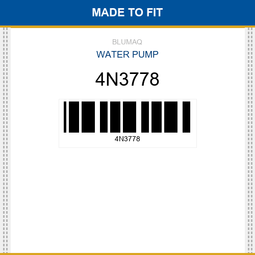 4N3778 Water pump Made to fit for CATERPILLAR