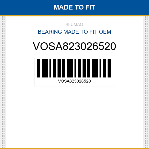 VOSA823026520 Bearing Made to fit for VOLVO