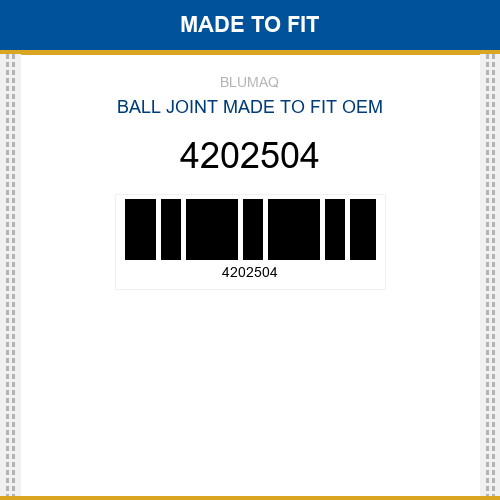 4202504 Ball joint Made to fit for CATERPILLAR