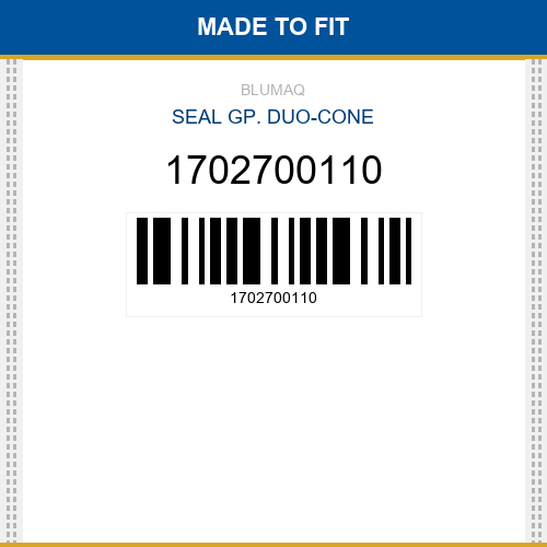 1702700110 Seal gp. duo-cone Made to fit for KOMATSU