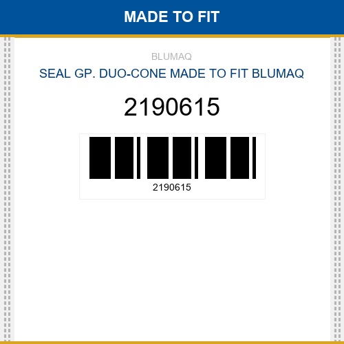 2190615 Seal gp. duo-cone Made to fit