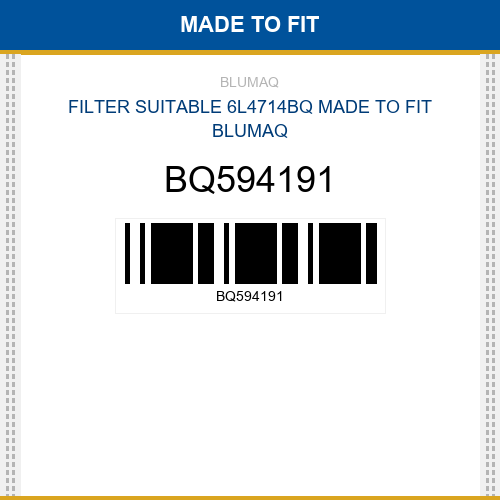 BQ594191 Filter suitable 6l4714bq Made to fit
