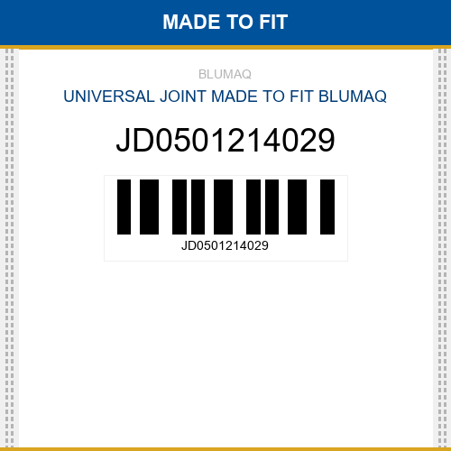JD0501214029 Universal joint Made to fit for JOHN DEERE