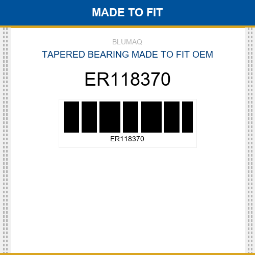 ER118370 Tapered bearing Made to fit for JOHN DEERE