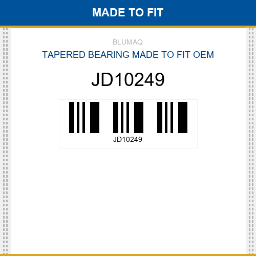 JD10249 Tapered bearing Made to fit for JOHN DEERE