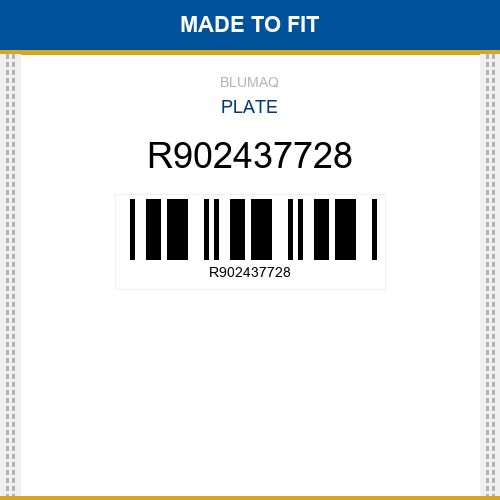R902437728 Plate Made to fit for VARIOS