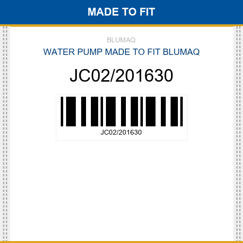 JC02/201630 Water pump Made to fit for JCB