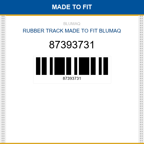 87393731 Rubber track Made to fit for CASE