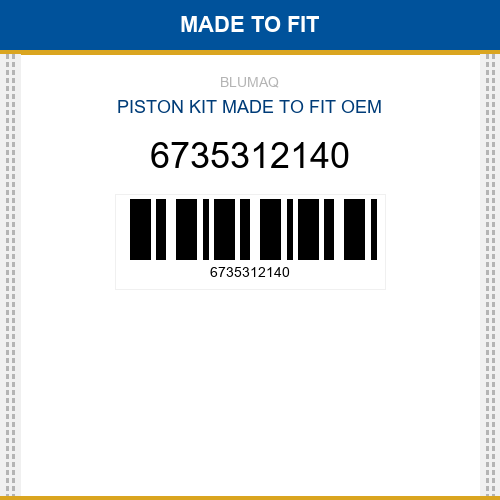 6735312140 Piston kit Made to fit for KOMATSU