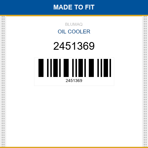 2451369 Oil cooler Made to fit