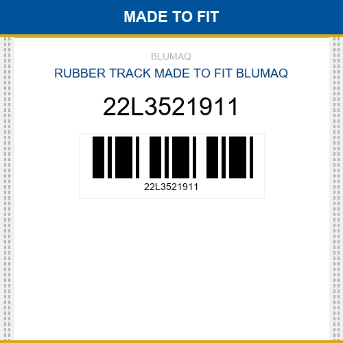 22L3521911 Rubber track Made to fit for KOMATSU