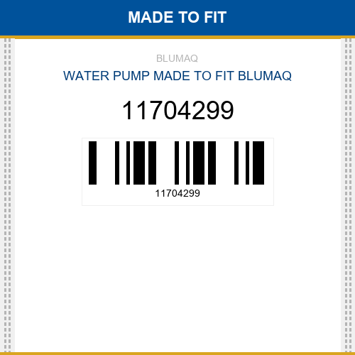 11704299 Water pump Made to fit for VOLVO