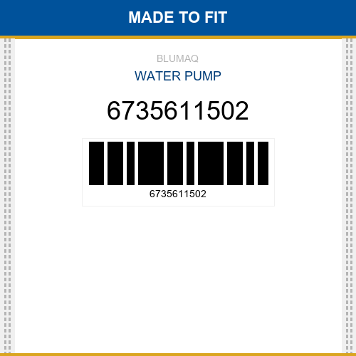 6735611502 Water pump Made to fit for KOMATSU