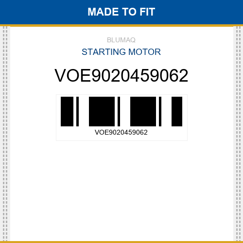 VOE9020459062 Starting motor Made to fit for VOLVO