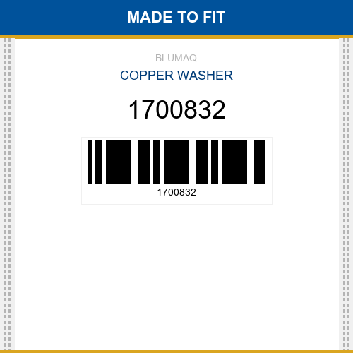 1700832 Copper washer Made to fit