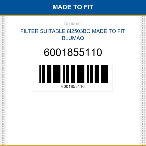 6001855110 Filter suitable 6i2503bq Made to fit for KOMATSU