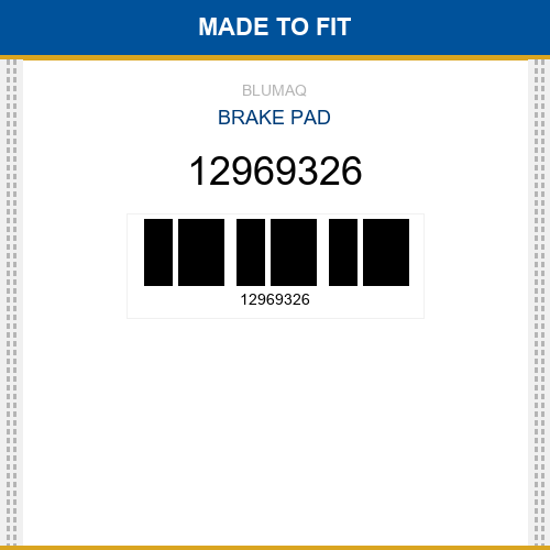 12969326 Brake pad Made to fit for VOLVO