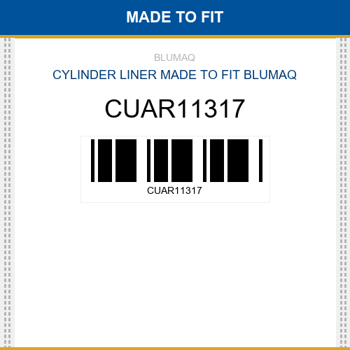 CUAR11317 Cylinder liner Made to fit for CUMMINS
