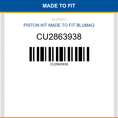 CU2863938 Piston kit Made to fit for CUMMINS