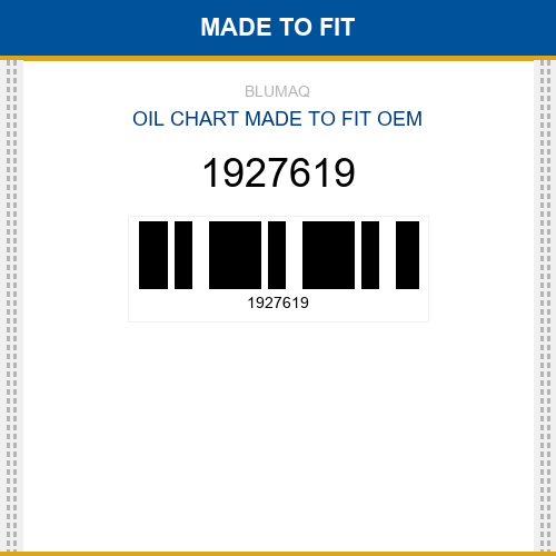 1927619 Oil chart Made to fit for CATERPILLAR