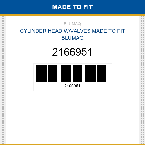 2166951 Cylinder head w/valves Made to fit